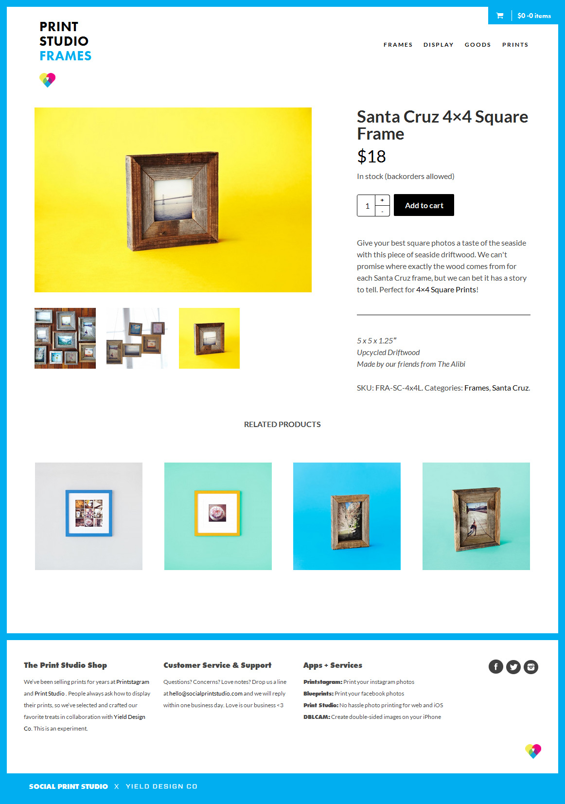 Santa-Cruz-4×4-Square-Frame---Print-Studio-Shop